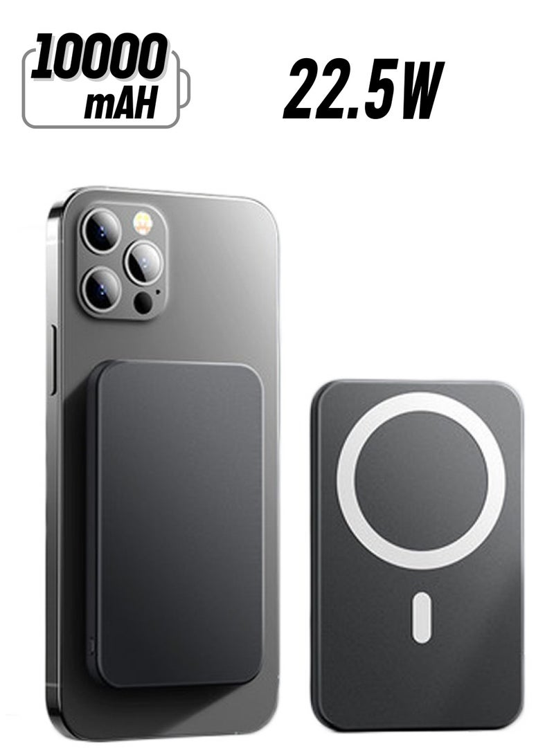 Magnetic Battery Wireless Power Bank Fast Charging 10000mAh Laptop Portable Travel Airplane Phone Mini MagSafe 15W Cable PD22.5W USB-C Charger APds iPhone 15 Pro/15/14/13 Samsung S23U