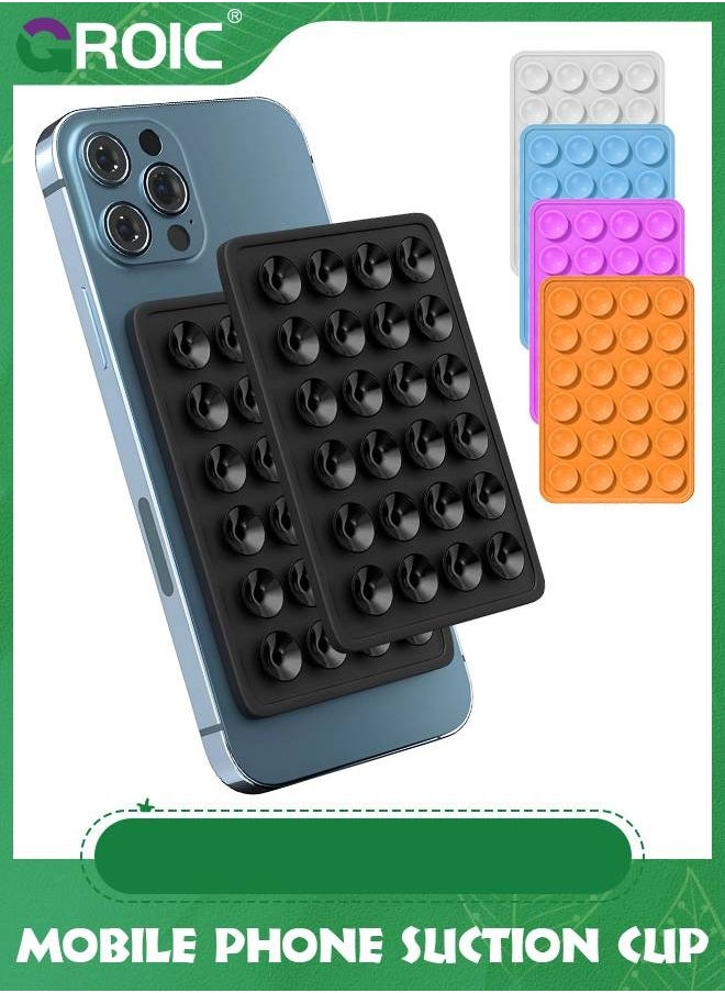 GROIC - 5 Sets Suction Phone Case Mount, Silicon Adhesive Phone Accessory for iPhone and Android, Hands-Free Fidget Toy Mirror Shower Phone Holder, Tiktok Videos and Selfies - Image 1