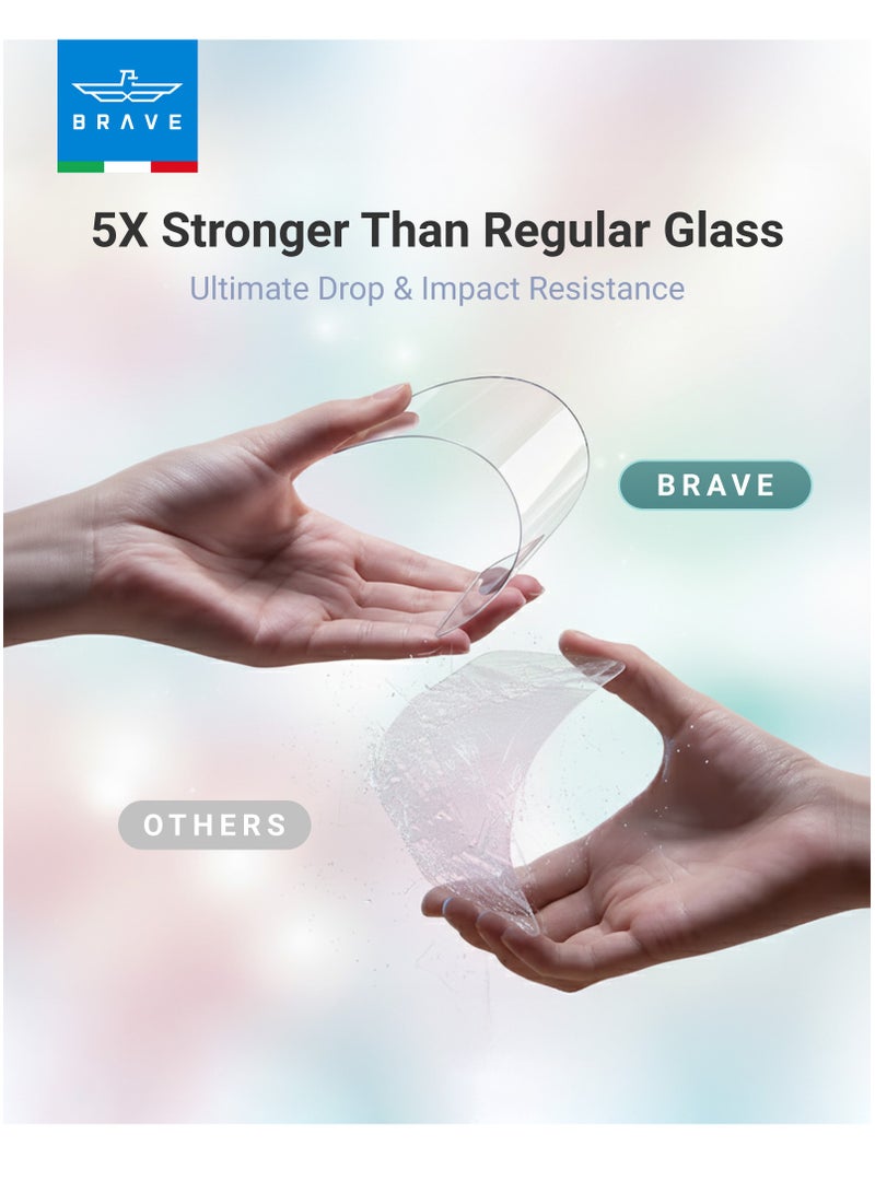 Brave iPhone 17 Pro Max HD Tempered Glass Screen Protector - Edge-to-Edge Full Coverage for Complete Protection, HD Clear Display, 9H Hardness Scratch Resistant, Anti-Fingerprint & Smudge-Free, Smooth Touch, Face ID Compatible, Bubble-Free Installation with Tray, Slim, Durable & Case Friendly Design (Clear) - Image 2