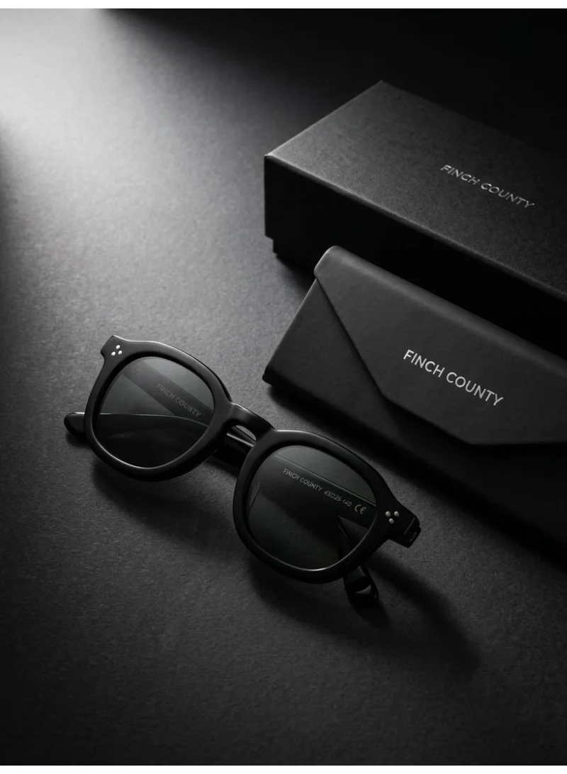 Finch County COLUMBUS COLUMBUS - MEN & WOMEN SUNGLASSES BLACK UV-400 PROTECTED  PANTO STYLE BY FINCH COUNTY  | Best Price UAE