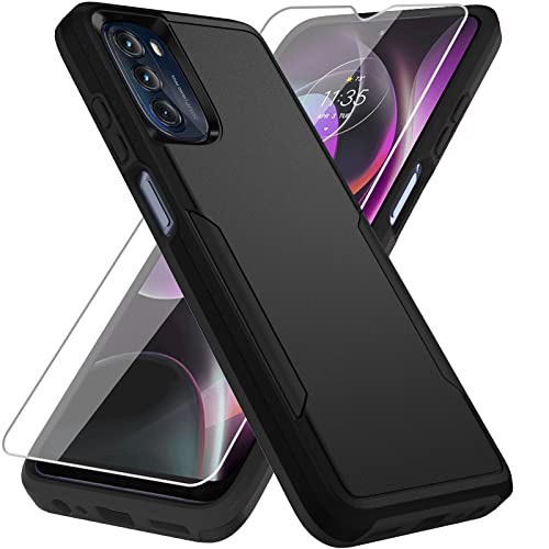 Warsia for Moto G 5G 2022 Case, with Screen Protector[Military Grade Drop Tested] Heavy-Duty Tough Rugged Shockproof Protective Case for Motorola Moto G 5G 2022, Black - Image 1