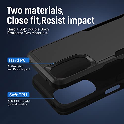 Warsia for Moto G 5G 2022 Case, with Screen Protector[Military Grade Drop Tested] Heavy-Duty Tough Rugged Shockproof Protective Case for Motorola Moto G 5G 2022, Black - Image 5