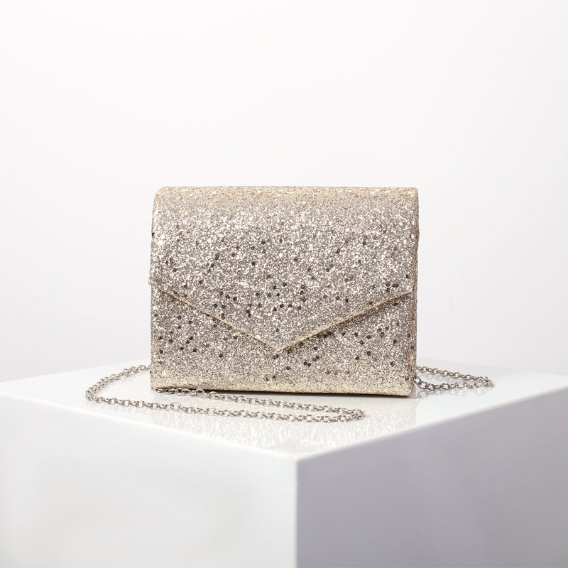 Women's Sparkling Sequin Tri-Fold Clutch Evening Bag with Flap Closure - Image 1