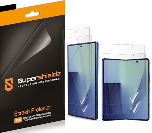 Supershieldz 2 Pack Designed for Samsung Galaxy Z Fold 7 2 Main Screen and 2 Front Screen Screen Protector High Definition Clear Shield TPU - Image 1