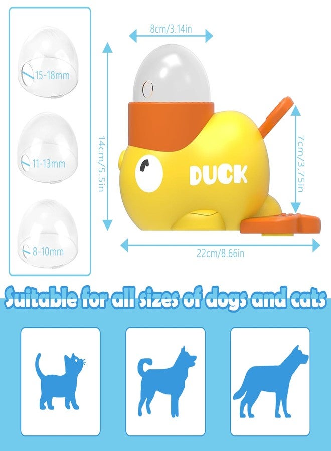 Dolcety 2 in 1 Dog Interactive Treat Dispenser Toy - Durable Food Puzzle Slow Feeder, Duck Shape Enrichment Toys with Button, Mentally Stimulating Toys for Dogs/Cats/Pets - Image 2