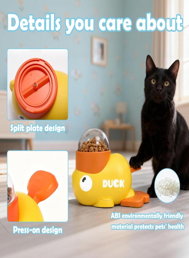 Dolcety 2 in 1 Dog Interactive Treat Dispenser Toy - Durable Food Puzzle Slow Feeder, Duck Shape Enrichment Toys with Button, Mentally Stimulating Toys for Dogs/Cats/Pets - Image 5