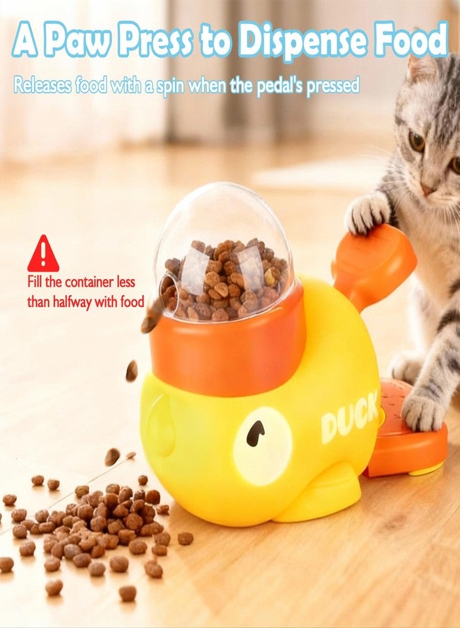 Dolcety 2 in 1 Dog Interactive Treat Dispenser Toy - Durable Food Puzzle Slow Feeder, Duck Shape Enrichment Toys with Button, Mentally Stimulating Toys for Dogs/Cats/Pets - Image 3