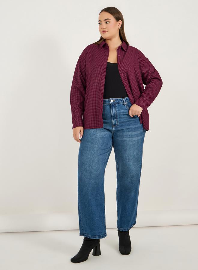 Styli Plus Size Checked Oversized Shirt - Image 2