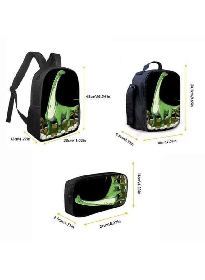 general The latest universal cartoon printed three piece practical bag combination (suitable for students, children, friends, outings, mountain climbing, etc.) - Image 3