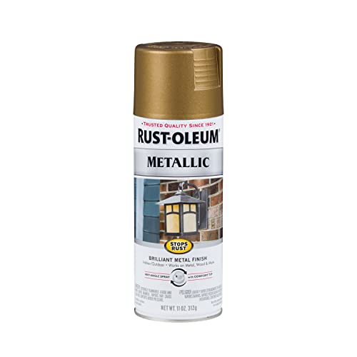 RUST-OLEUM رش طلاء معدني من راست-أوليوم 313142 يوقف الصدأ، 11 أونصة، برونزي شامبانيا - Image 1