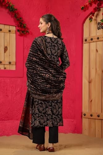 Kalaanj Kurta Set For Women || 3pic Kurta For Women (SSP-244-277-278) (Black, 2XL) - Image 3
