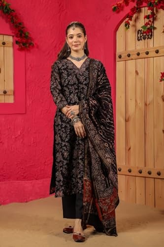 Kalaanj Kurta Set For Women || 3pic Kurta For Women (SSP-244-277-278) (Black, 2XL) - Image 4