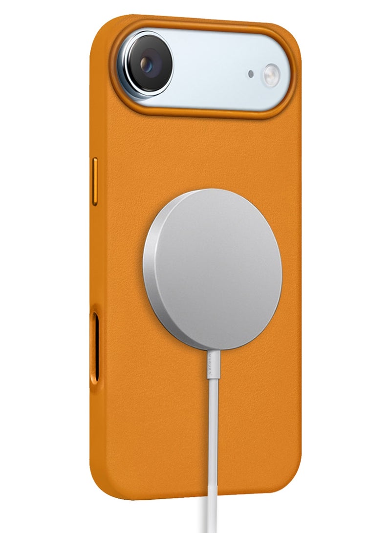 CATANES Premium Leather Case for iPhone 17 Air – Shockproof - Waterproof - Matte Finish - Anti-Slip - Slim Fit - Light Brown - Image 3