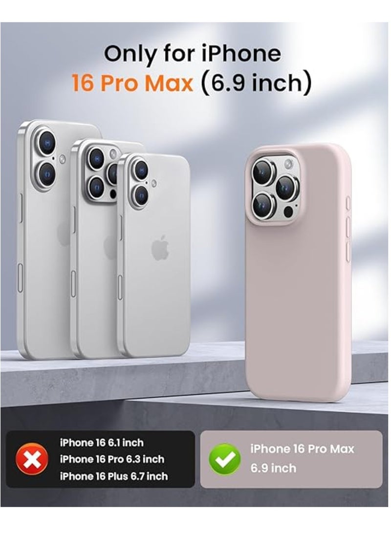 JAJEEK Grey Pink Silky Soft Touch Case for iPhone 16 Pro Max – Premium Liquid Silicone Protective Bumper - Image 2