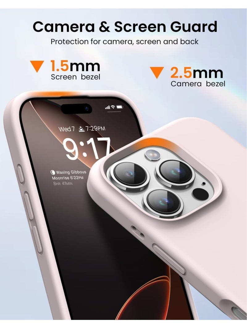 JAJEEK Grey Pink Silky Soft Touch Case for iPhone 16 Pro Max – Premium Liquid Silicone Protective Bumper - Image 4