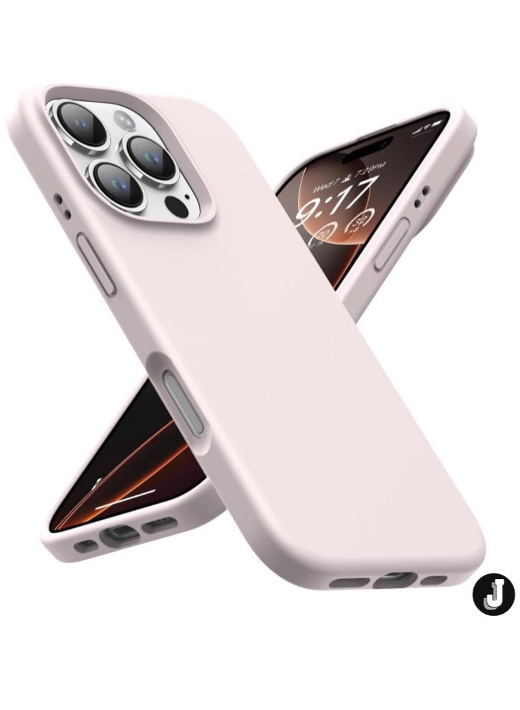 JAJEEK Grey Pink Silky Soft Touch Case for iPhone 16 Pro Max – Premium Liquid Silicone Protective Bumper - Image 1