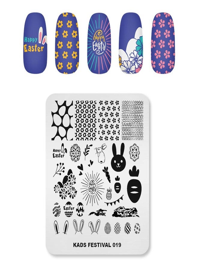 KADS Nail Stamping Plate Easter Nail Art Stamp Template DIY Image Template Manicure Stamping Plate Stencil Tools (FE019) - Image 2