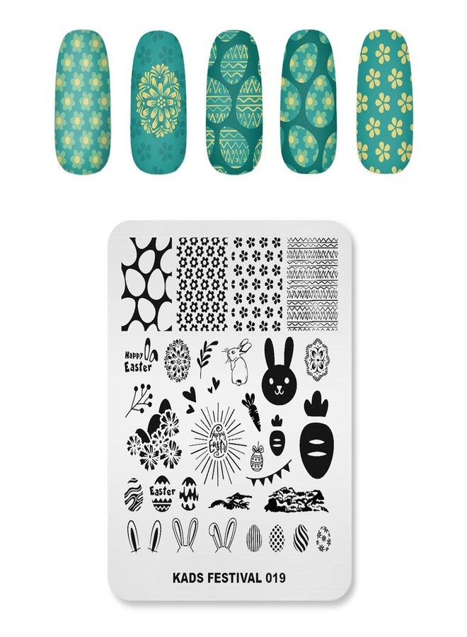 KADS Nail Stamping Plate Easter Nail Art Stamp Template DIY Image Template Manicure Stamping Plate Stencil Tools (FE019) - Image 1