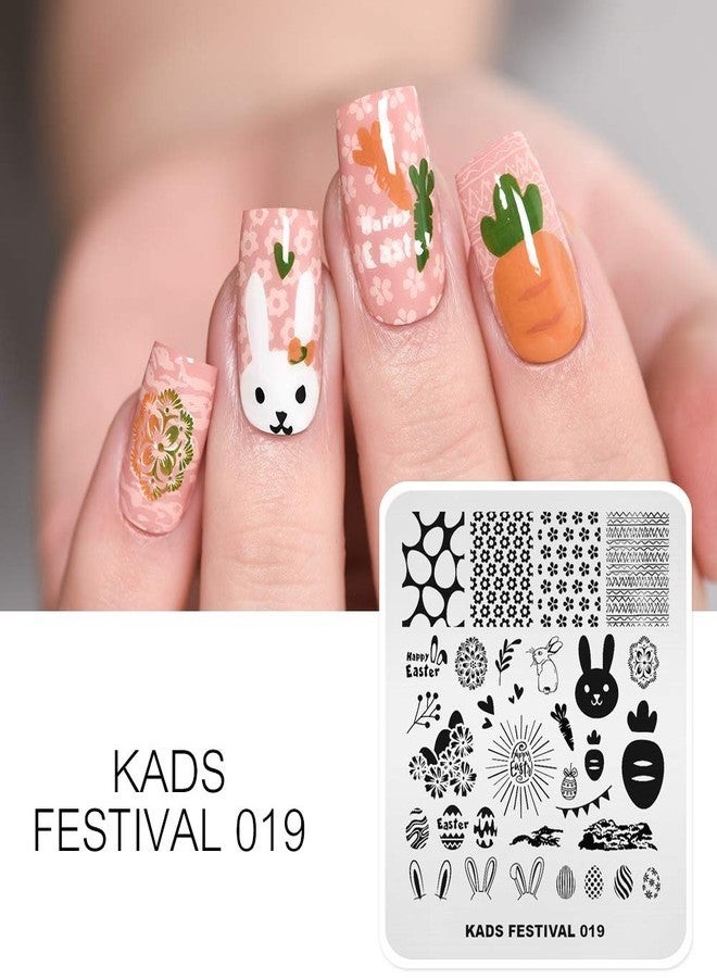 KADS Nail Stamping Plate Easter Nail Art Stamp Template DIY Image Template Manicure Stamping Plate Stencil Tools (FE019) - Image 3