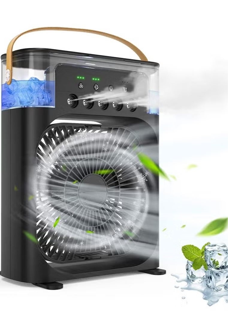 WEEDASI Portable Air Conditioner Fan Mini Evaporative Air Cooler with 7 Colors LED Light Timer 3 Wind Speeds and 3 Spray Modes 3555 Black  - Image 1