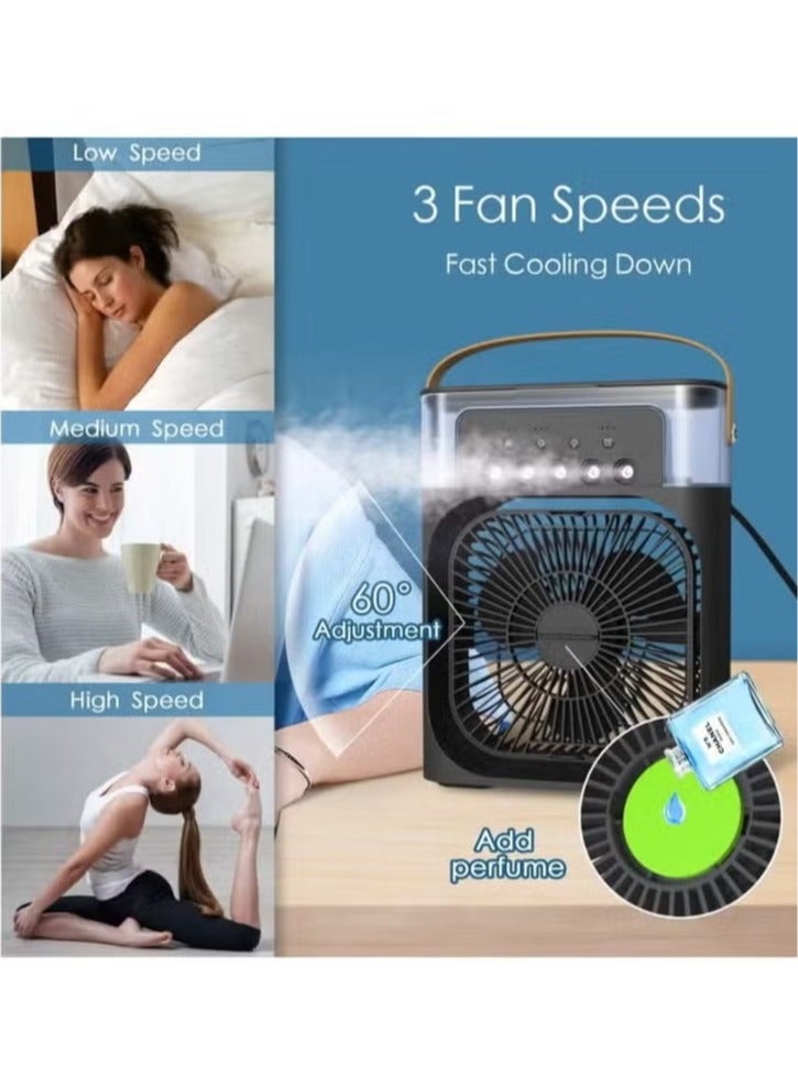 WEEDASI Portable Air Conditioner Fan Mini Evaporative Air Cooler with 7 Colors LED Light Timer 3 Wind Speeds and 3 Spray Modes 3555 Black  - Image 3