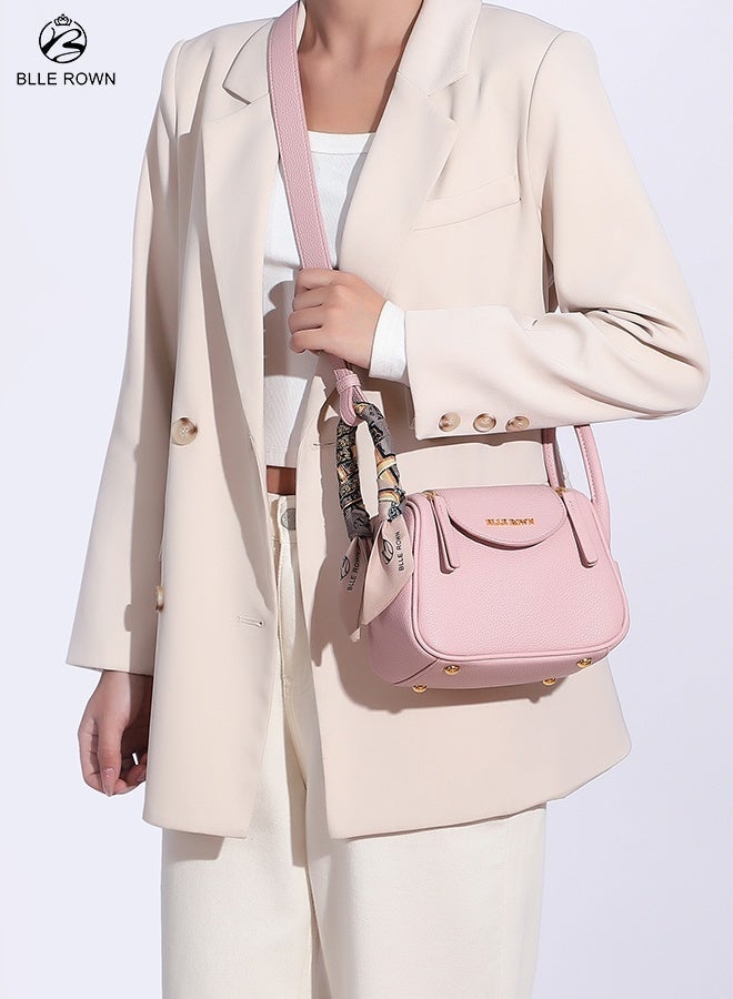 بليه روان شنطة نسائية فاخرة شنطة يد وكتف وكروس مزودة بوشاح أنيق وحزامين بتصميم عصري مثالية للعمل والتسوق والسفر - Image 2