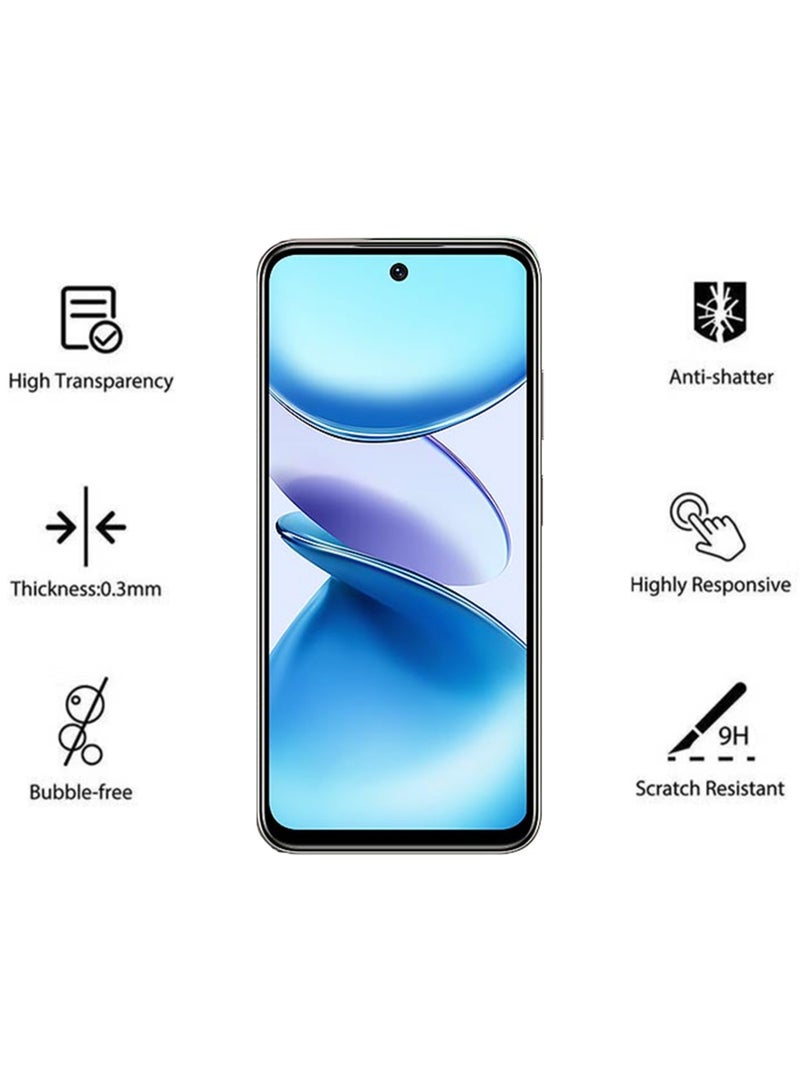 Waldic 2 Pack Screen Protector for Infinix Smart 9 | Tempered Glass Available in Combo Pack Compatible with Infinix Smart 9 | Screen Protector Full HD Quality Tempered Glass Anti-Scratch Edge to Edge Coverage with Easy Installation Kit - Black - Image 2