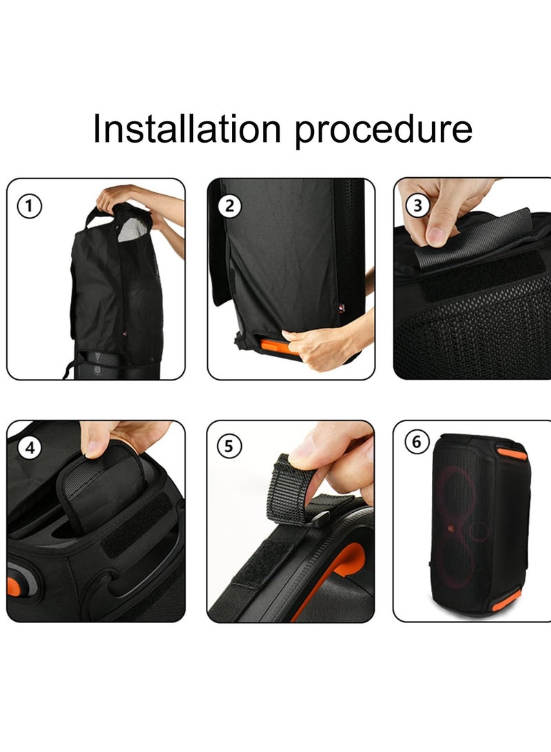 Suitable for JBL Partybox 110 speaker removable protective cover, karaoke audio mesh dust cover (black) - Image 4