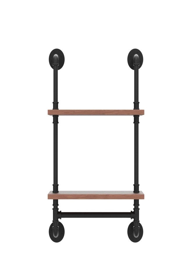 ROGMARS Industrial Pipe Shelf Floating Shelves Bathroom,Industrial Pipe Shelving Farmhouse Bathroom Shelves with Towel Bar Towel Rack Over Toilet Industrial Shelf Rustic Wall Wood Shelves 19.7 Inch - Image 4