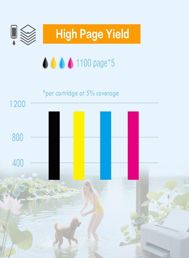 كن واحدًا خراطيش حبر BeOne 822XL عالية الإنتاجية، بديل معاد تصنيعه لخراطيش حبر Epson 822XL، عبوة كومبو 822 XL لطابعات Epson WF-3820 WF-4820 WF-4830 WF-4833 WF-4834 WF-3823 (عبوة من 5 خراطيش) - Image 3