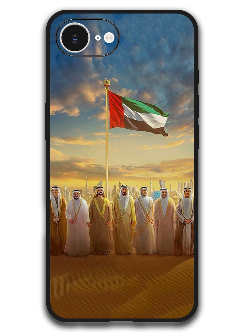 ثيودور حافظة متوافقة مع هاتف Apple iPhone 16e مقاس 6.1 بوصة، غطاء حماية مضاد للصدمات - علم الإمارات العربية المتحدة - Image 1