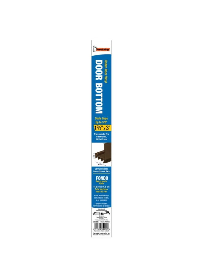 Frost King Screw-On Vinyl and Thermoplastic Door Bottoms Brown 1-3/4 x 36 Inch UDB36BR - Image 1