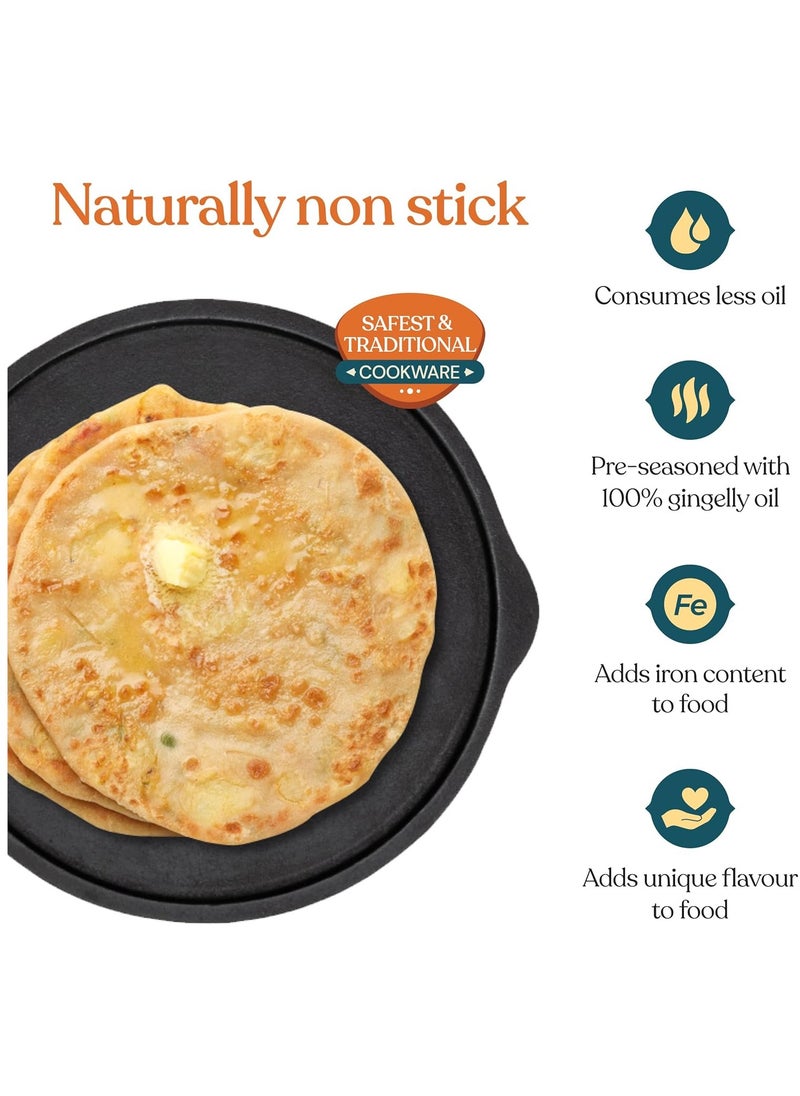 CAST IRON DOSA TAWA PAN DOSA KALLU 12inches