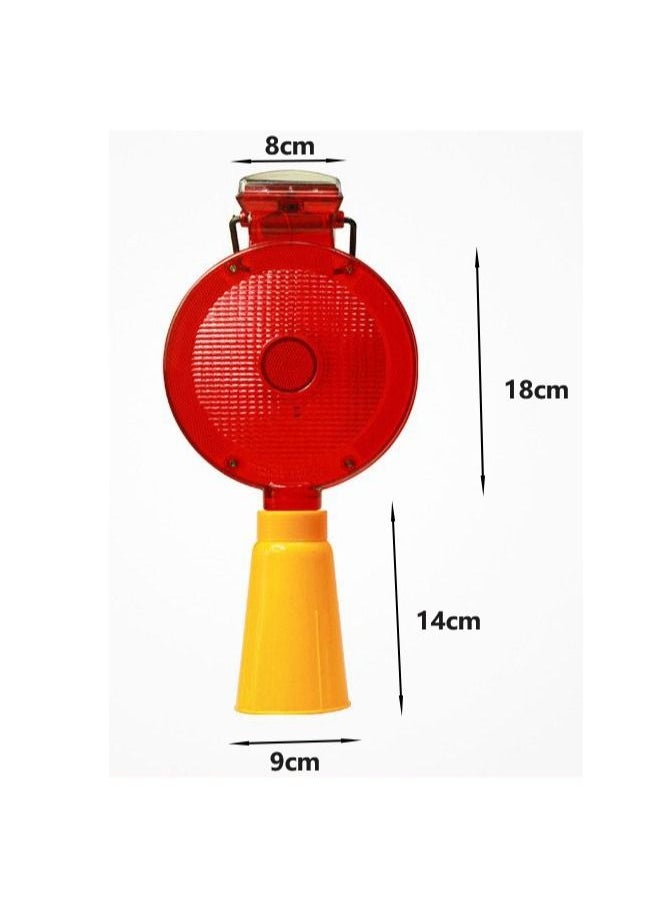 SUNRISE - Warning Flashing Traffic Cone LED Red Light, LED Solar Powered Road Construction Cone Traffic Flicker Beacon Lamp - Image 1
