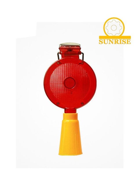 Warning Flashing Traffic Cone LED Red Light, LED Solar Powered Road Construction Cone Traffic Flicker Beacon Lamp