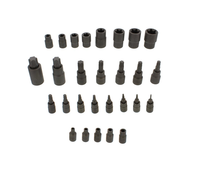 ABN Star Torx Bit Socket 52-Piece Set – SAE 1/4, 3/8, 1/2in 4-Point Square Drive T6–T70, E4–E24, TP8–TP60, TT8–TT60 - Image 4