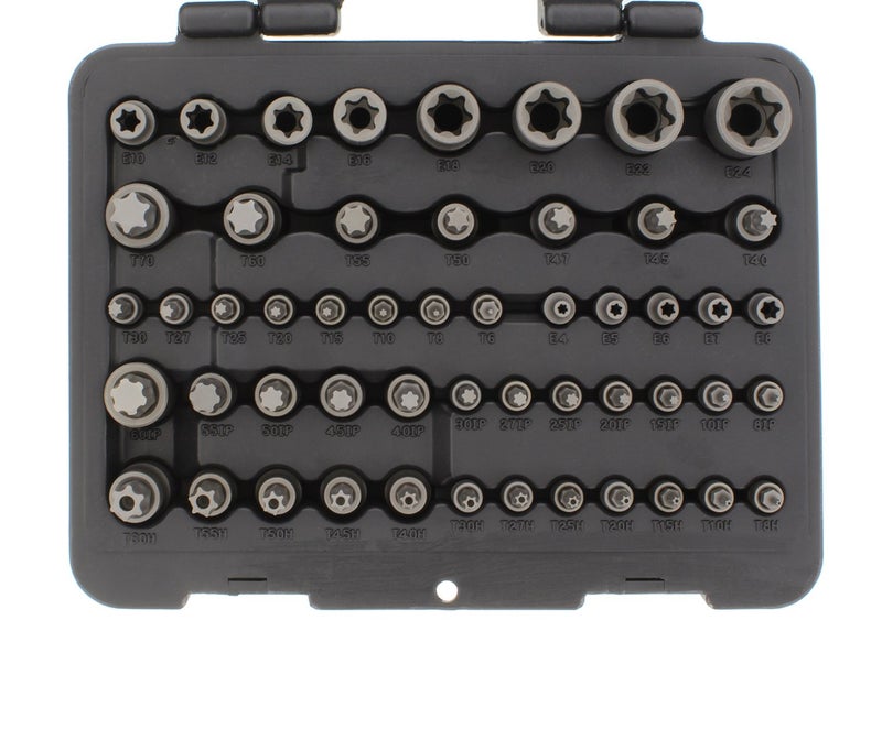 ABN Star Torx Bit Socket 52-Piece Set – SAE 1/4, 3/8, 1/2in 4-Point Square Drive T6–T70, E4–E24, TP8–TP60, TT8–TT60 - Image 3