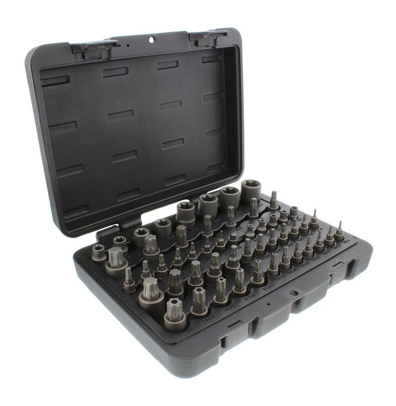 ABN Star Torx Bit Socket 52-Piece Set – SAE 1/4, 3/8, 1/2in 4-Point Square Drive T6–T70, E4–E24, TP8–TP60, TT8–TT60 - Image 1