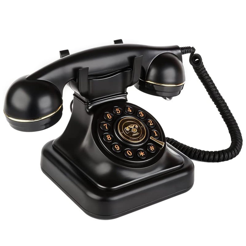 Sangyn Retro Landline Telephone Classic Rotary Design Old Fashioned Corded Desk Phone for Home and Office - Image 1