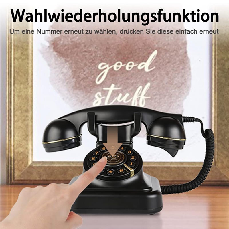 Sangyn Retro Landline Telephone Classic Rotary Design Old Fashioned Corded Desk Phone for Home and Office - Image 3