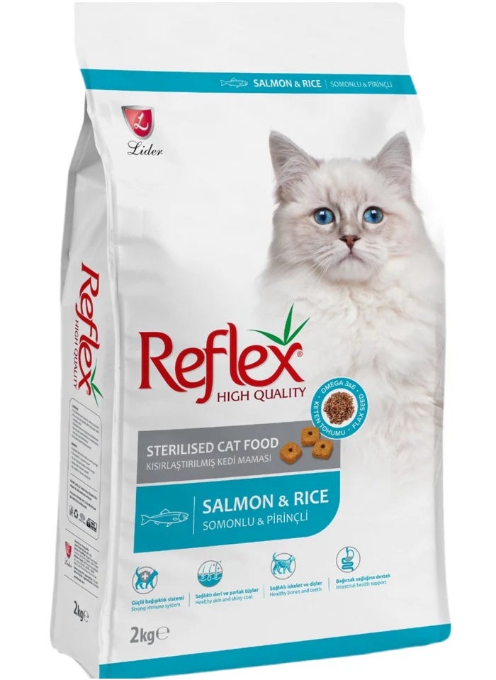 REFLEX - Reflex Sterilised Cat Dry food with Salmon & Rice 2KG - Image 1
