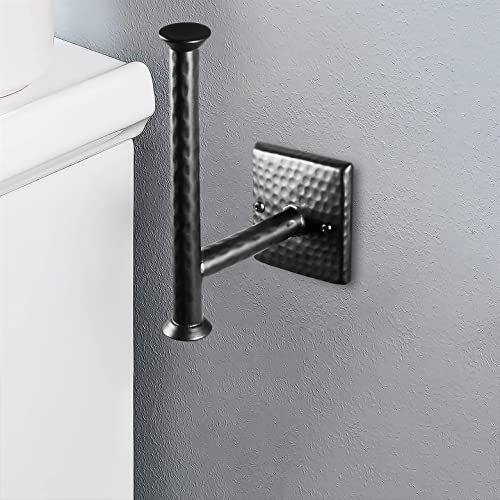 Monarch Abode Traditional Hand Hammered Wall Toilet Paper Holder for Bathroom, Bathroom Toilet Paper Holder Wall Mount, 7-inch Tissue Roll Wall Mount Organizer, Matte Black - Image 3