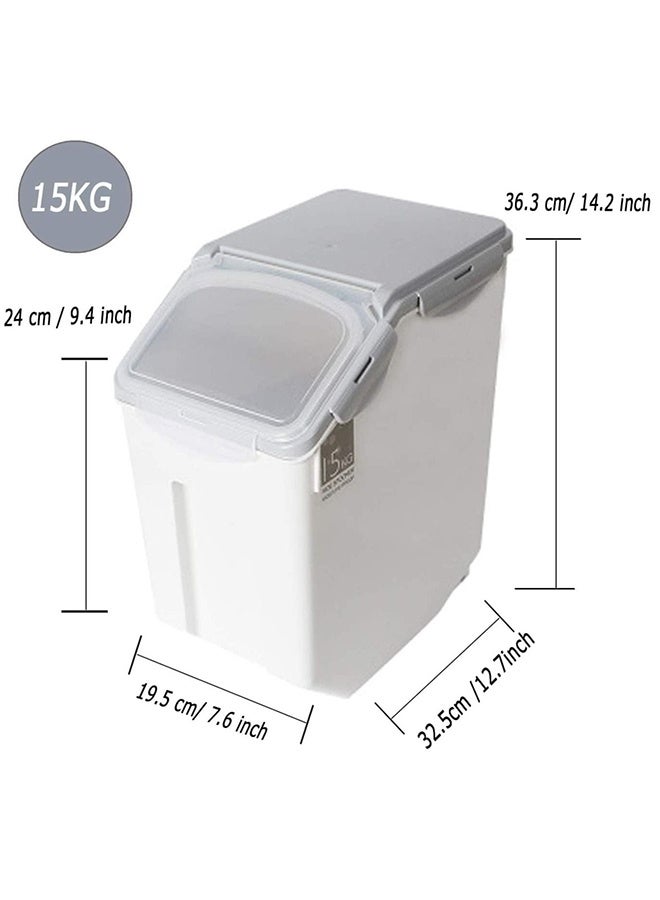 RollsTimi  Rice Storage Container,15KG Sealed Grain Box Moistureproof Flour Food Storage Container Kitchen Storage Box - Image 5