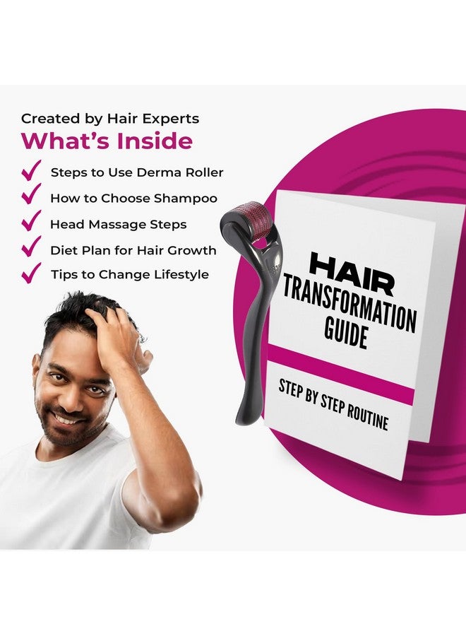 (Pack of 2) Derma Roller 0.5mm Titanium Needles | Hair Regrowth For Men & Women | Roller Kit For Head & Beard | Derma Roller For Face, Acne, Scars, & Skin Agening With Transformation Guide - Image 5