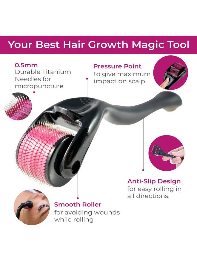(Pack of 2) Derma Roller 0.5mm Titanium Needles | Hair Regrowth For Men & Women | Roller Kit For Head & Beard | Derma Roller For Face, Acne, Scars, & Skin Agening With Transformation Guide - Image 3