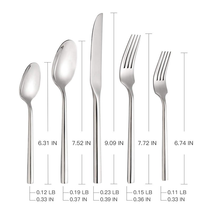 Kelenfer Silverware Set Flatware Set Stainless Steel Cutlery Set 20 Piece With Hexagon Handle Wedding Gift Home Hotel Use Service For 4 - Image 2