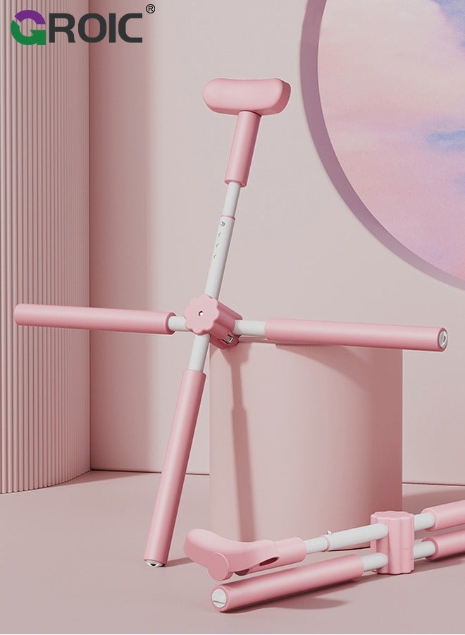 GROIC Yoga Sticks Posture Corrector, Back Straightener Posture Corrector with Head Rest and Retractable, Back Brace Scoliosis and Hunchback Correction, Yoga Stick Stretching Tool for Adult and Child - Pink - Image 1