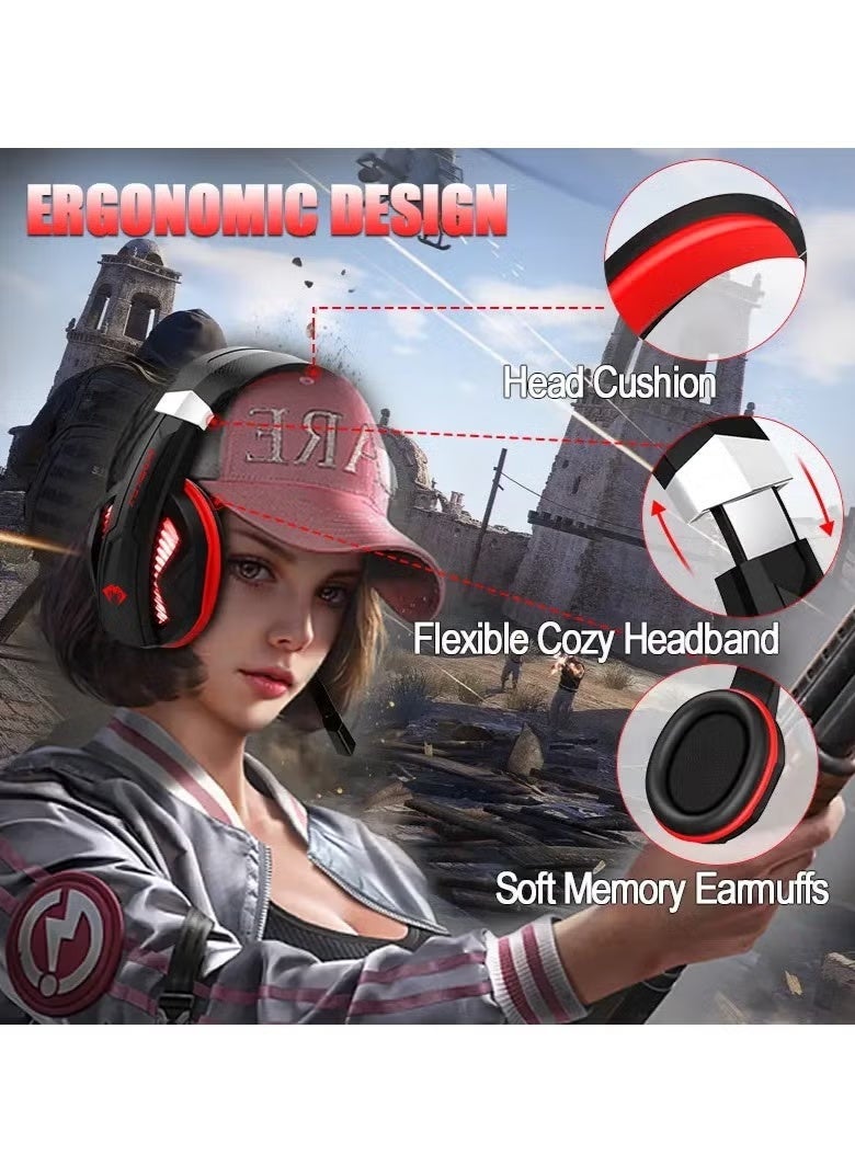 G2000 MIX Wired Over Ear Gaming Headphones 7.1 Surround Sound Noise Isolating 120-degree Adjustable Mic 40mm Driver - for PC, PS5, Xbox, Mobiles, Tablets, Laptops - Image 2