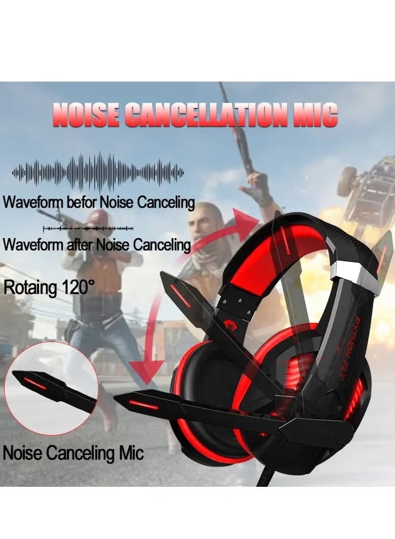 G2000 MIX Wired Over Ear Gaming Headphones 7.1 Surround Sound Noise Isolating 120-degree Adjustable Mic 40mm Driver - for PC, PS5, Xbox, Mobiles, Tablets, Laptops - Image 4