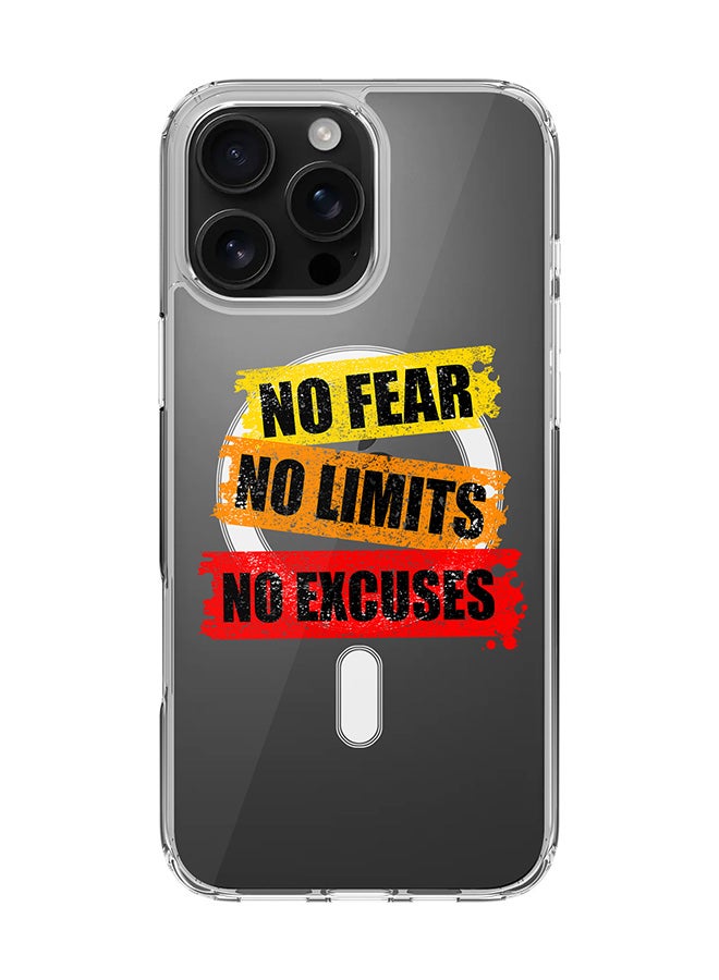 Stylizedd For iPhone 16 Pro Max Case [Compatible with MagSafe] Slim Magnetic cover Clear Phone Case - No Fear Limits Excuses - Image 1